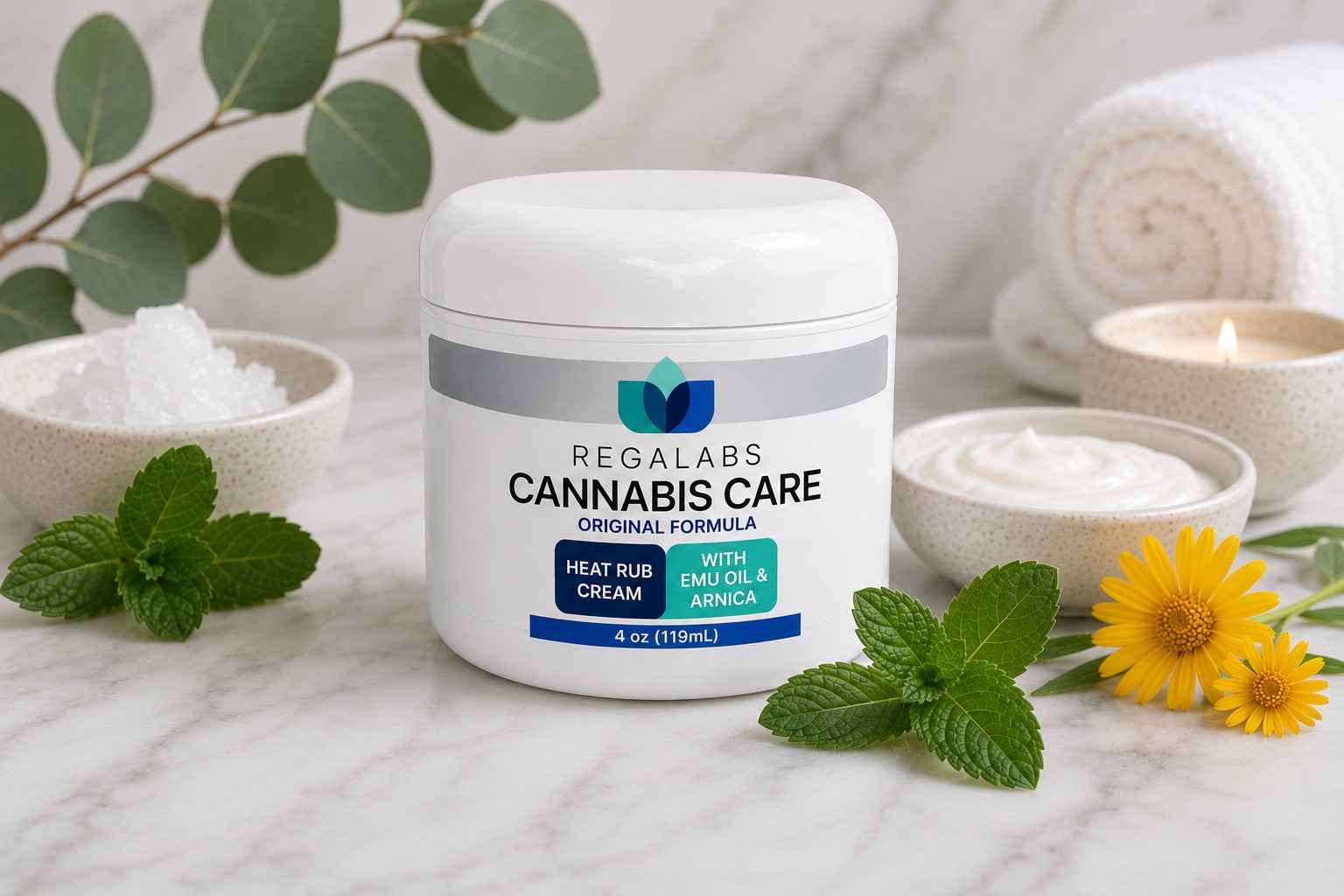 Cannabis Care Heat Rub Cream Jar